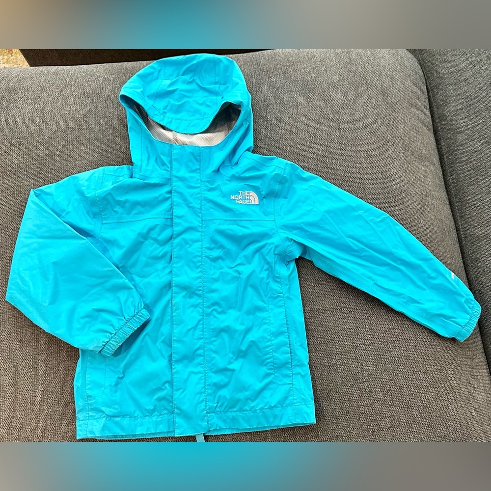 North Face rain and wind jacket girls XXS/5 EUC